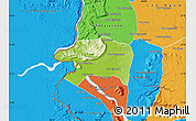 Physical Map of Sanasomboune, political outside