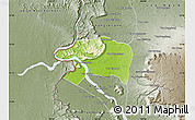 Physical Map of Sanasomboune, semi-desaturated