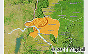 Political Map of Sanasomboune, satellite outside