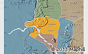Political Map of Sanasomboune, semi-desaturated