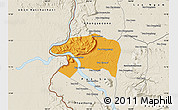 Political Map of Sanasomboune, shaded relief outside