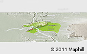 Physical Panoramic Map of Sanasomboune, lighten, semi-desaturated