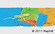 Physical Panoramic Map of Sanasomboune, political outside