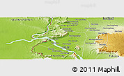 Physical Panoramic Map of Sanasomboune