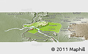 Physical Panoramic Map of Sanasomboune, semi-desaturated