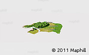 Satellite Panoramic Map of Sanasomboune, cropped outside