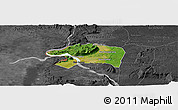 Satellite Panoramic Map of Sanasomboune, darken, desaturated