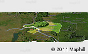Satellite Panoramic Map of Sanasomboune, darken