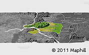 Satellite Panoramic Map of Sanasomboune, desaturated