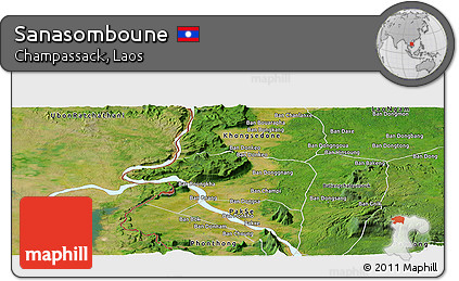 Satellite Panoramic Map of Sanasomboune
