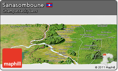 Satellite Panoramic Map of Sanasomboune