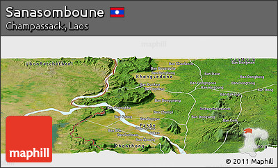 Satellite Panoramic Map of Sanasomboune