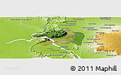 Satellite Panoramic Map of Sanasomboune, physical outside