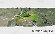 Satellite Panoramic Map of Sanasomboune, semi-desaturated