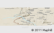 Shaded Relief Panoramic Map of Sanasomboune
