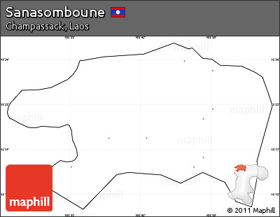 Blank Simple Map of Sanasomboune, cropped outside, no labels
