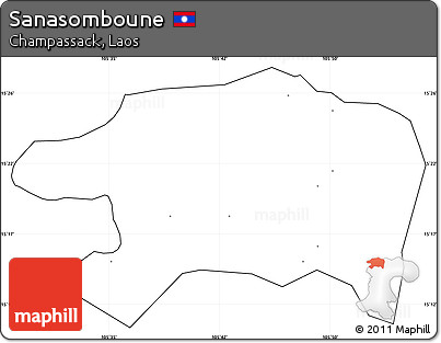 Blank Simple Map of Sanasomboune, cropped outside, no labels