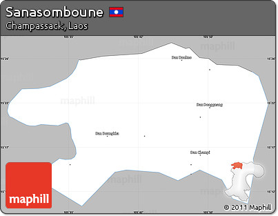 Gray Simple Map of Sanasomboune, single color outside