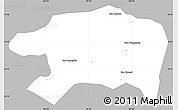 Gray Simple Map of Sanasomboune, single color outside