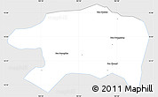 Silver Style Simple Map of Sanasomboune, single color outside