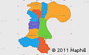 Political Simple Map of Champassack, cropped outside