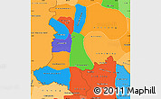 Political Simple Map of Champassack, political shades outside