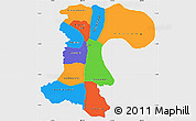 Political Simple Map of Champassack, single color outside