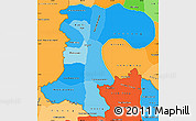 Political Shades Simple Map of Champassack