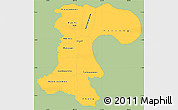 Savanna Style Simple Map of Champassack, single color outside
