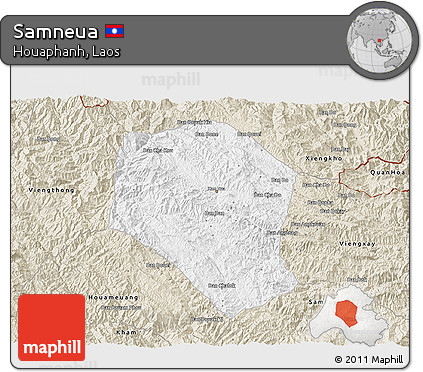 Classic Style 3D Map of Samneua