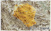 Physical 3D Map of Samneua, semi-desaturated