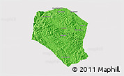 Political 3D Map of Samneua, cropped outside