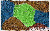Political 3D Map of Samneua, darken