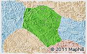 Political 3D Map of Samneua, lighten