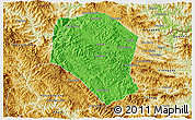 Political 3D Map of Samneua, physical outside