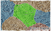 Political 3D Map of Samneua, semi-desaturated
