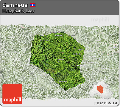 Satellite 3D Map of Samneua, lighten