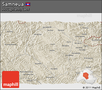 Shaded Relief 3D Map of Samneua