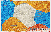 Shaded Relief 3D Map of Samneua, political outside