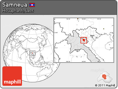 Blank Location Map of Samneua, highlighted country