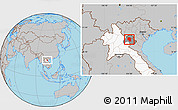 Gray Location Map of Samneua, highlighted country, highlighted parent region