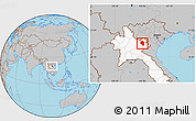 Gray Location Map of Samneua, highlighted country
