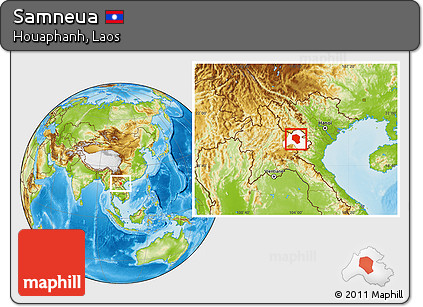 Physical Location Map of Samneua, highlighted parent region