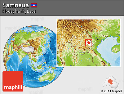 Physical Location Map of Samneua, highlighted parent region