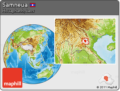 Physical Location Map of Samneua, highlighted parent region