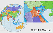 Political Location Map of Samneua, highlighted parent region