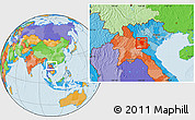 Political Location Map of Samneua