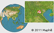 Satellite Location Map of Samneua, highlighted parent region