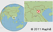 Savanna Style Location Map of Samneua, highlighted parent region