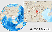 Shaded Relief Location Map of Samneua